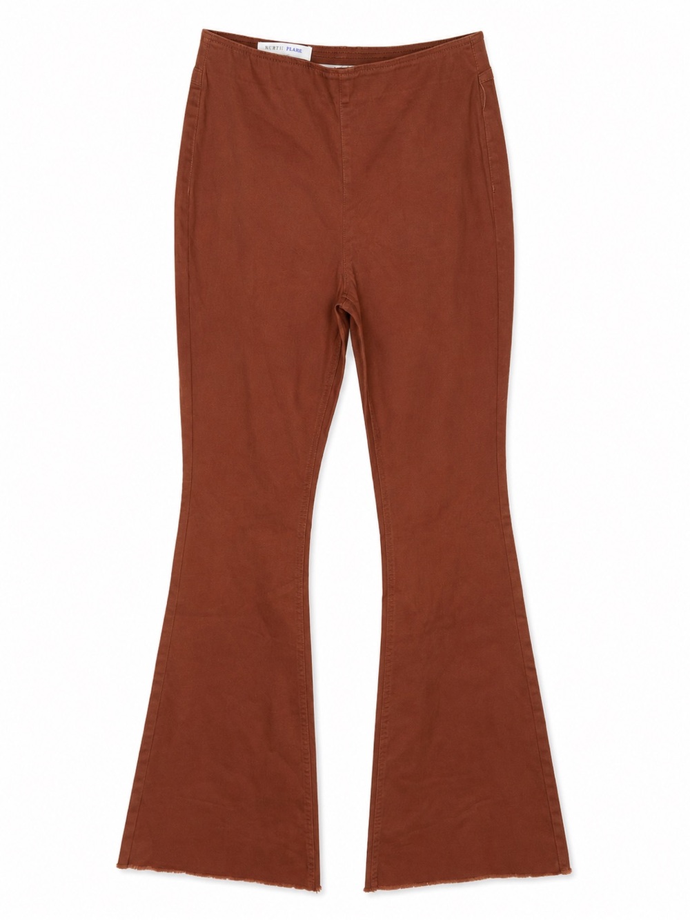Tinseltown Hi Rise Flare Pants‎ Women’s Size 5/27 Rust Brown Stretch Raw Hem